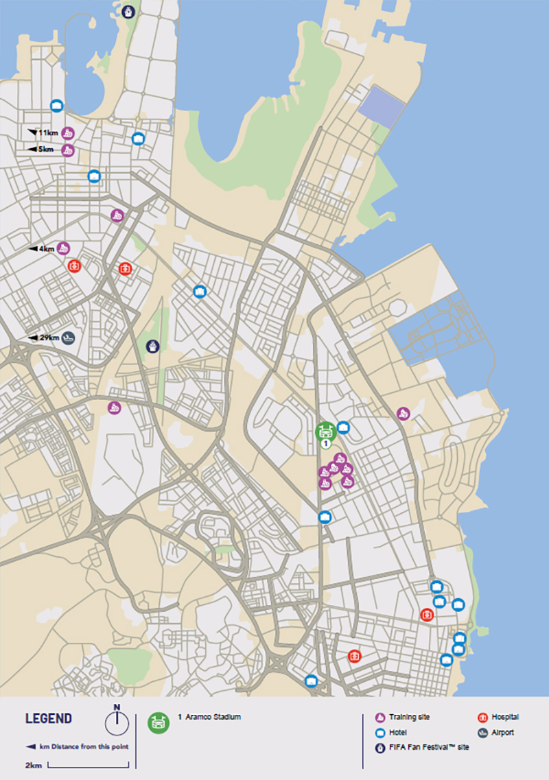 Kaart van WK 2034 speelstad Al Khobar